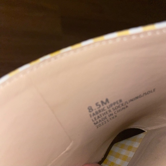 🌼Antonio Melani x Jennifer Sumko The Cove Yellow Gingham Open Platform SZ 8.5 - Picture 15 of 16